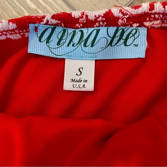 aina be Red & White Strapless Sweat Heart Dress With Floral Lace Details Size S - Picture 3 of 14